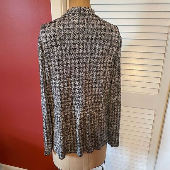 CHICO’S TRAVELERS | black & gray jacket with peplum back size 3 or L - Picture 4 of 5